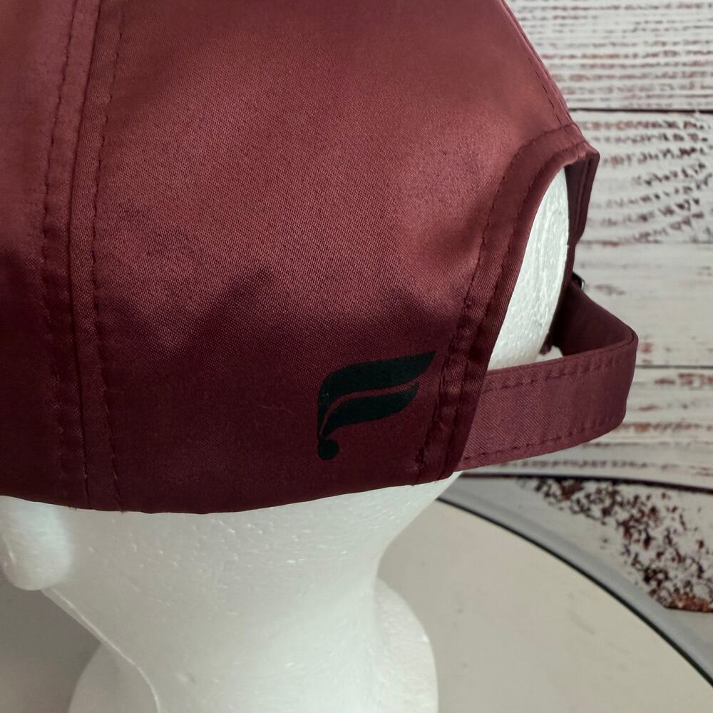 Fabaletics Breezy II Cap Hat Satin Finish Womens Burgundy - Picture 3 of 11